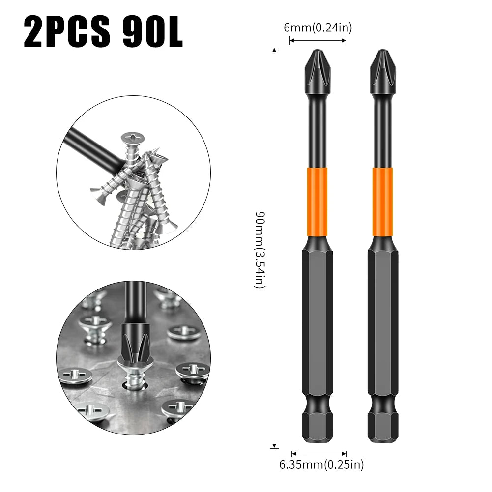 PH2 Kreuzdrehmomentkopf Schraubendreher S2-Stahl magnetisch rutschfest