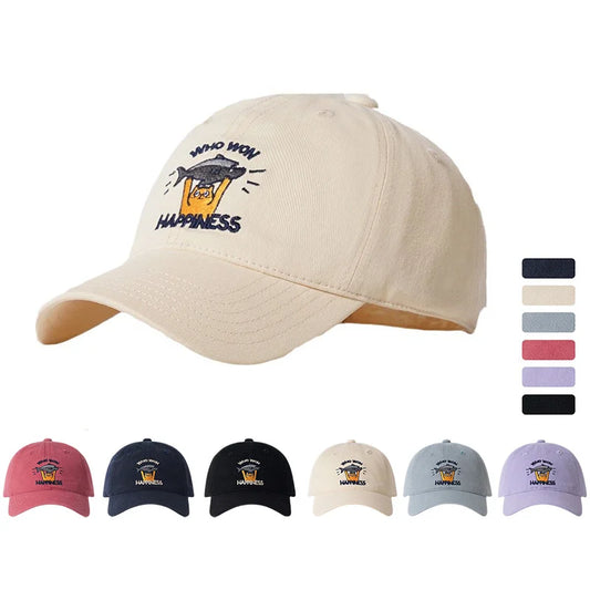 Unisex Baumwoll Baseballkappe mit Cartoon Katze Stickerei, verstellbar - Yabubest - Home & More
