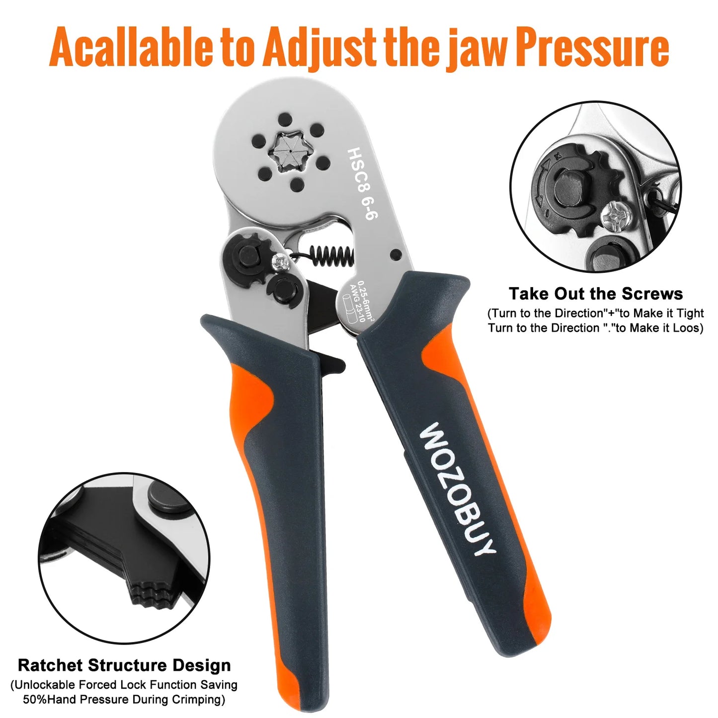 Multifunktionale Crimpzange HSC8 6-4/6-6 für elektrische Arbeiten