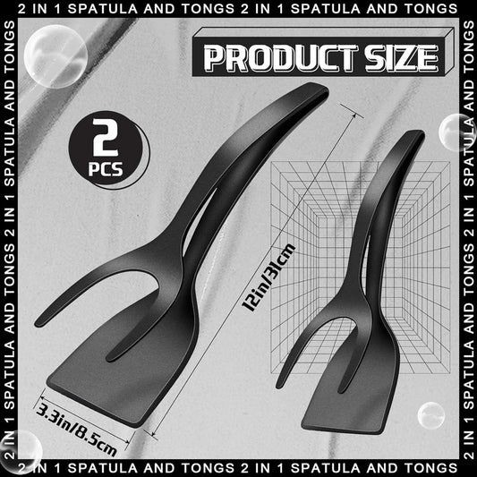 Vielseitiger 2-in-1 Spatel-Zange Antihaft – Wender für Ei, Fisch, Pfannkuchen