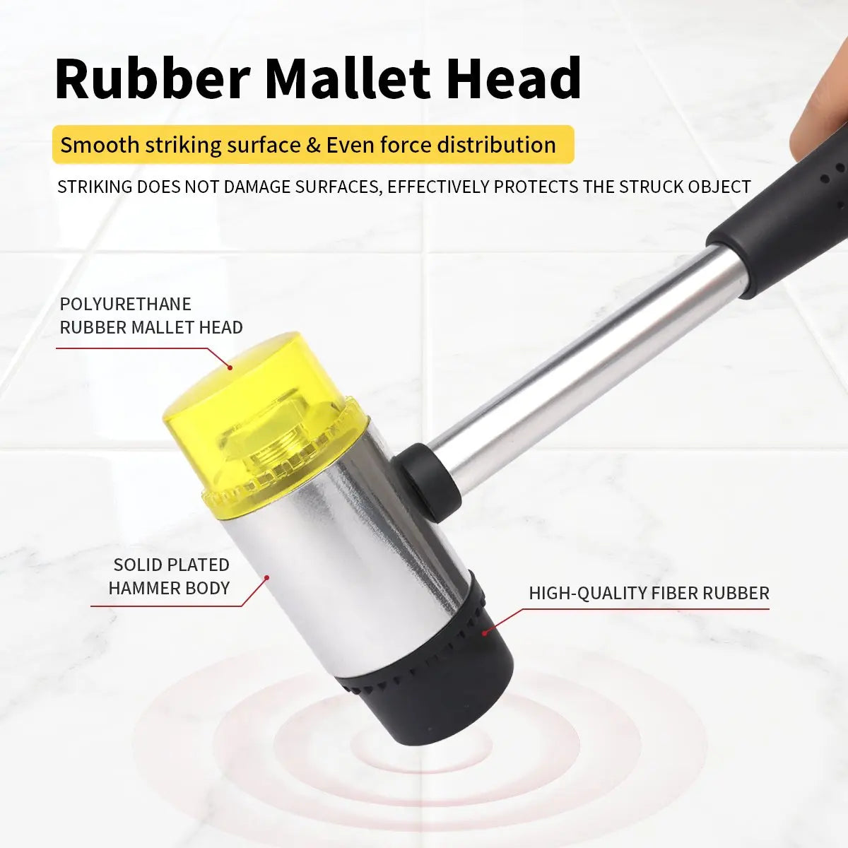 Multifunktionaler Gummihammer mit doppeltem Kopf 25-45 mm für Glasur und Fenster