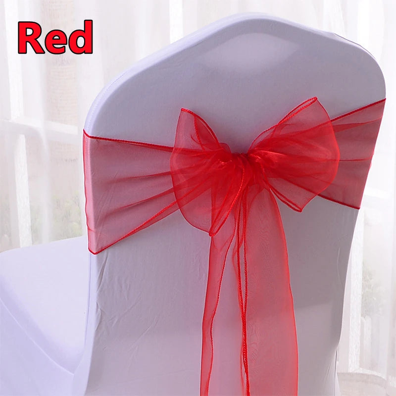 Elegante Organza Stuhlschärpen für Hochzeitsdekoration