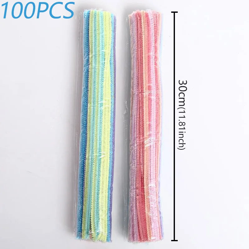100 Stück Bunte Basteldraht Pfeifenreiniger für DIY und Dekoration