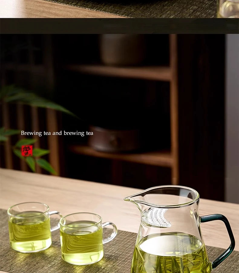 GIANXI Glas Teekanne mit Halbmond Filter und Keramik Heizung
