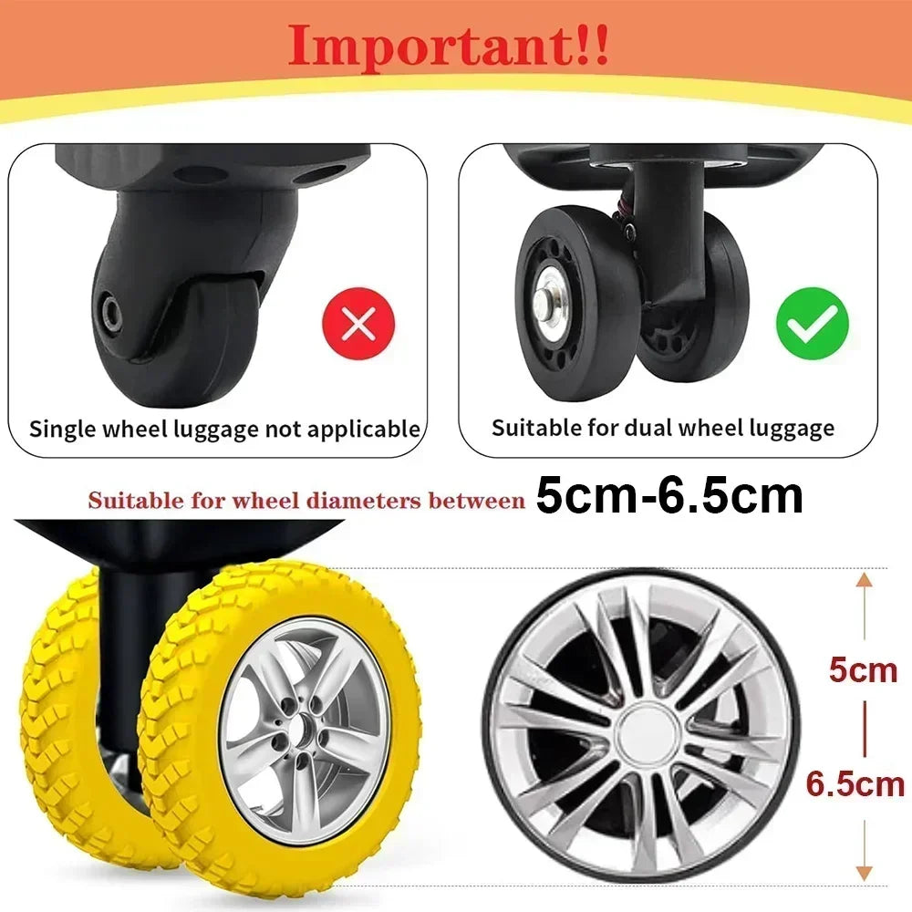 Set mit 24 Silikon Schutzhüllen für Gepäckräder Raddämpfer Reisebedarf-Yabubest - Home & More