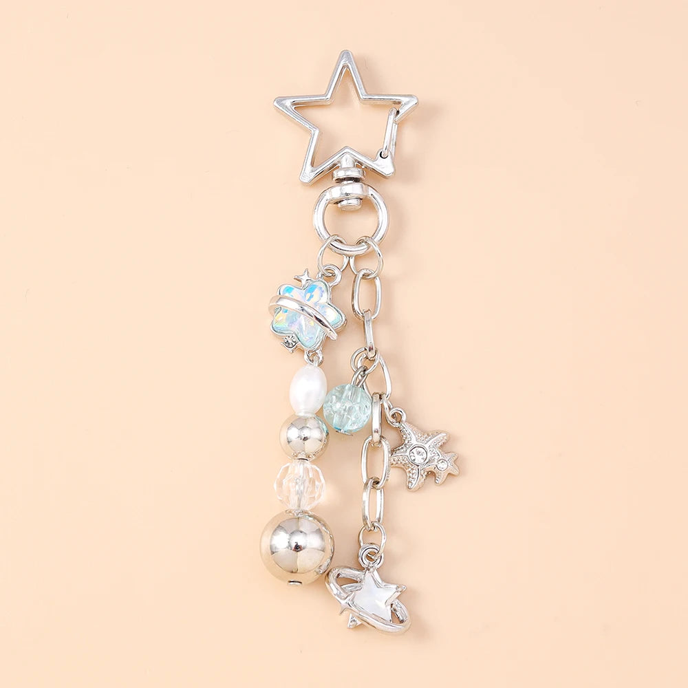 Herz Wolke Stern Mond Kristall Schlüsselanhänger für Frauen Mädchen