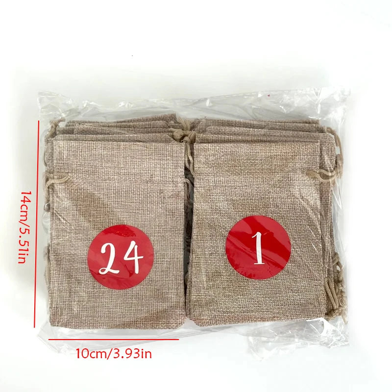 24-teiliges Adventskalender-Set mit Geschenkbox für festliche Dekoration