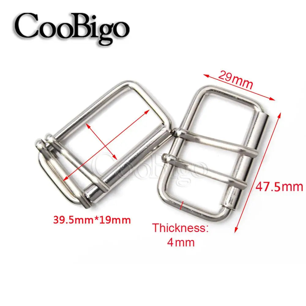 5 Metall Roller Pin Schnallen Set für Gürtel Hundehalsband Leder DIY