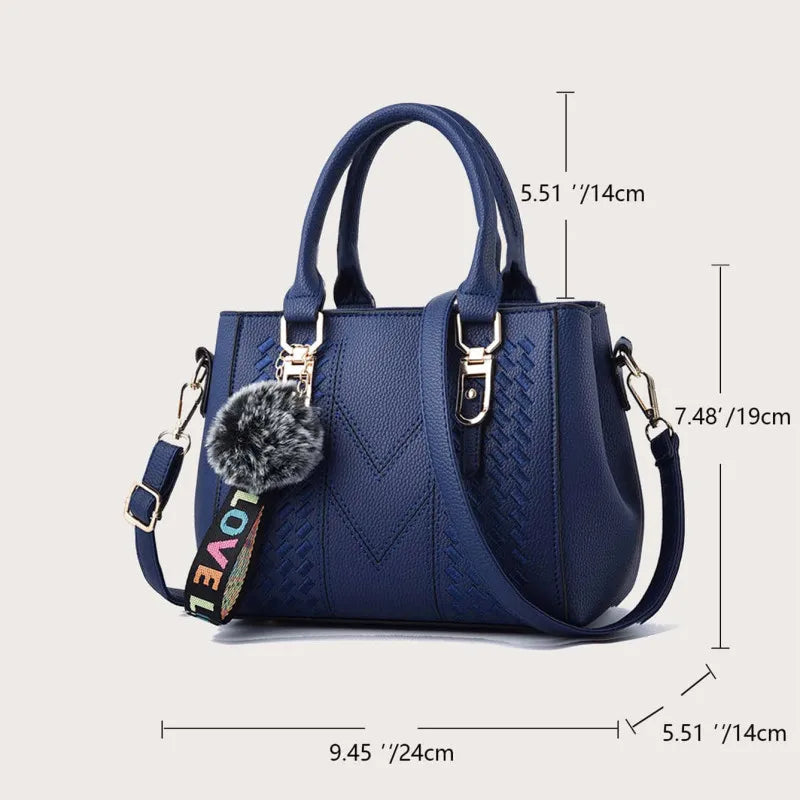 Elegante Damen Messenger Bag mit Stickerei - Haarball – weich, vielseitig - sicher Verschlossen