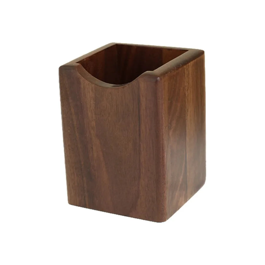 Quadratischer Stifthalter aus Walnussholz Desktop Organizer für Büro und Studium