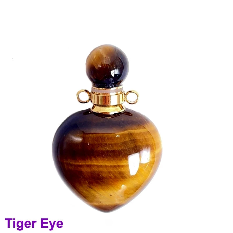 Unregelmäßige Naturstein Parfümflasche Anhänger – Amethyst Tigerauge Öl Diffusor