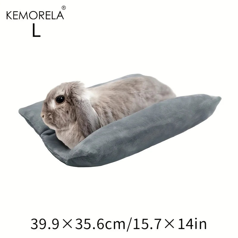 KEMORELA Kaninchenbett, dickes, weiches, konkaves Bettüberwurf, Decke, Plüschunterlage mit Baumwollliege, Kissen, kleines Haustier, Flip-Flop-Pad für den Innenbereich-Yabubest - Home & More