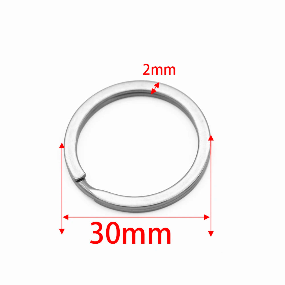 10x Edelstahl Schlüsselringe 15-35mm für DIY Schmuck & Anhänger