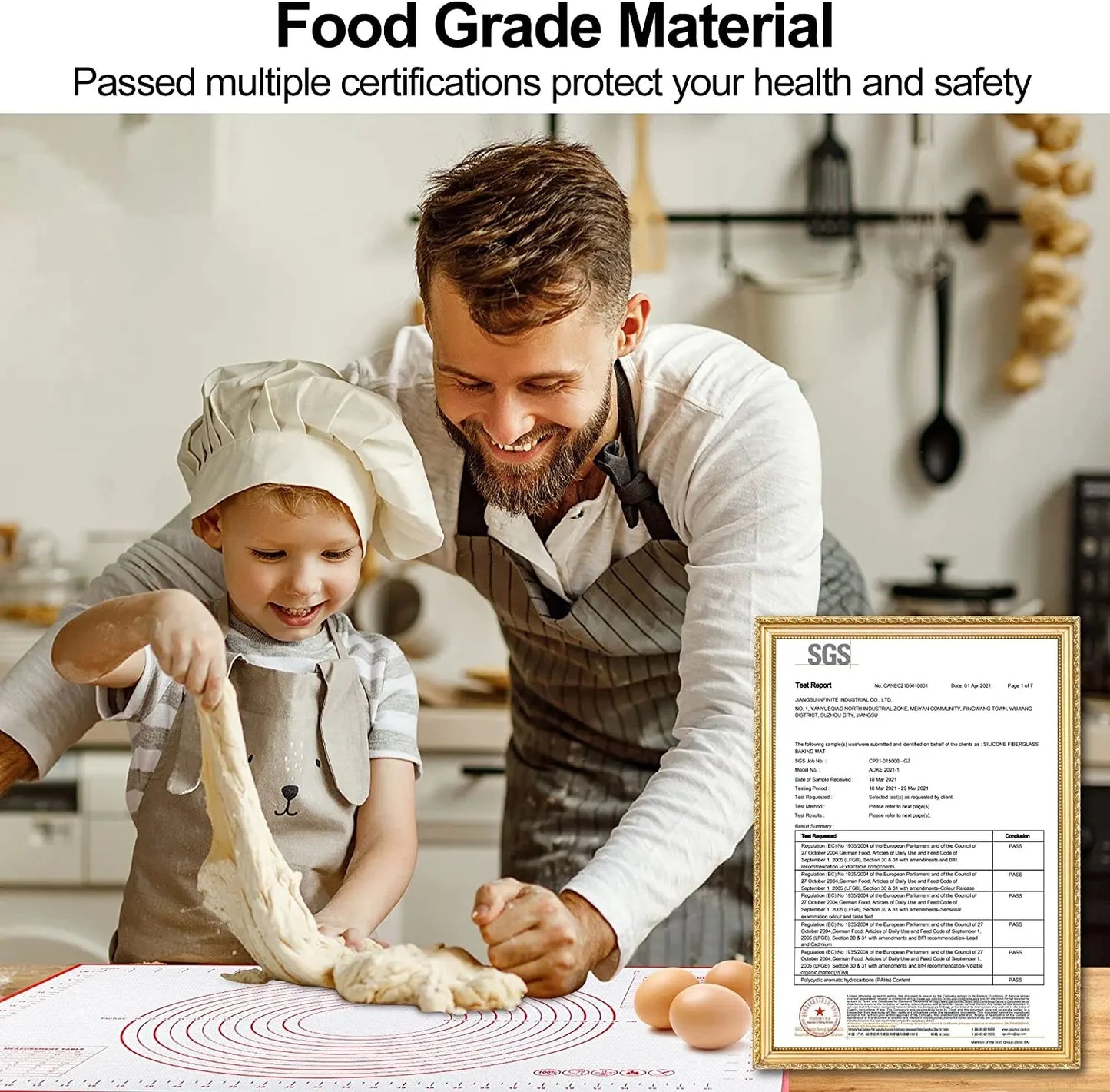 Extra große Silikon Backmatte für Teigrollen Kneten und Backen