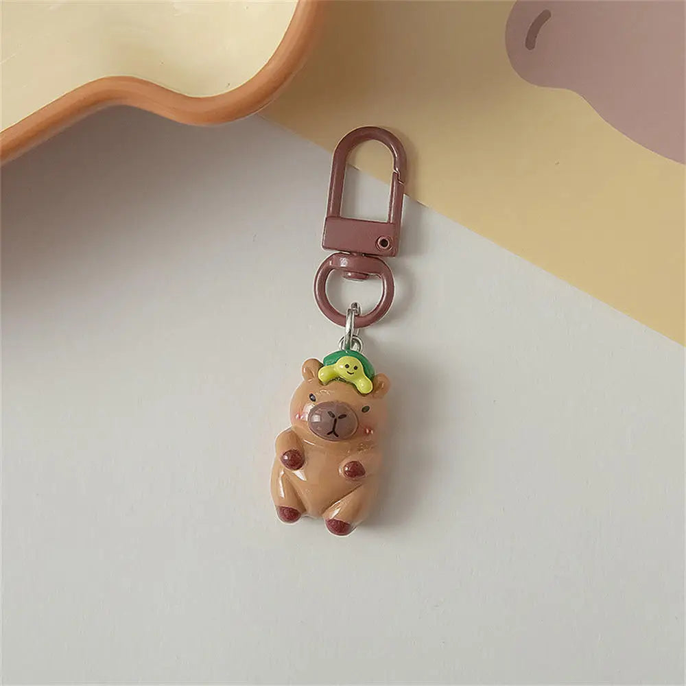 Niedlicher Capybara Schlüsselanhänger aus weichem PVC für Alltag und Geschenk