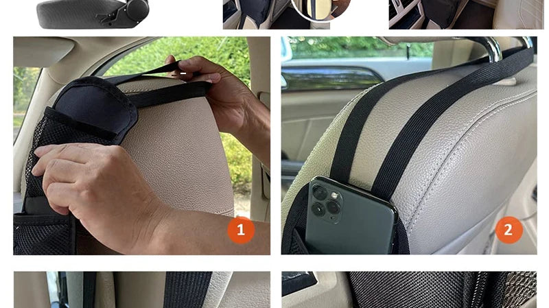 Universeller Seiten Organizer mit Netztasche und Reißverschluss für Auto