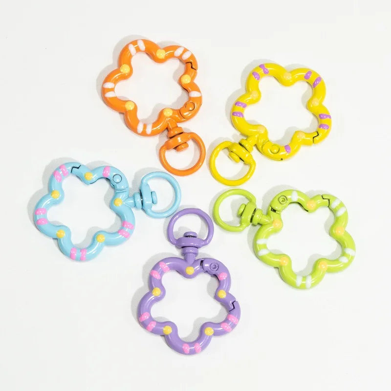 5 Metall-Karabinerverschlüsse mit Blumenmuster für Schmuck und DIY
