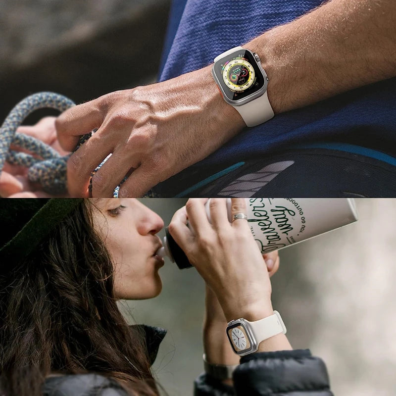 Displayschutzfolie und PC-Hülle kompatibel mit Smartwatch 40-45 mm Schutz
