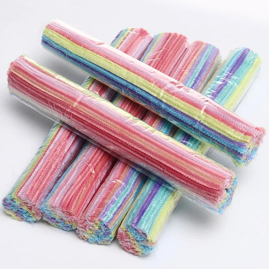 100 Stück Bunte Basteldraht Pfeifenreiniger für DIY und Dekoration