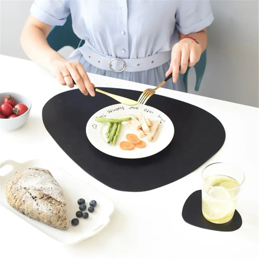 Dreieck Leder Tischset Anti-Rutsch Modern Nordic Design Küche Esstisch