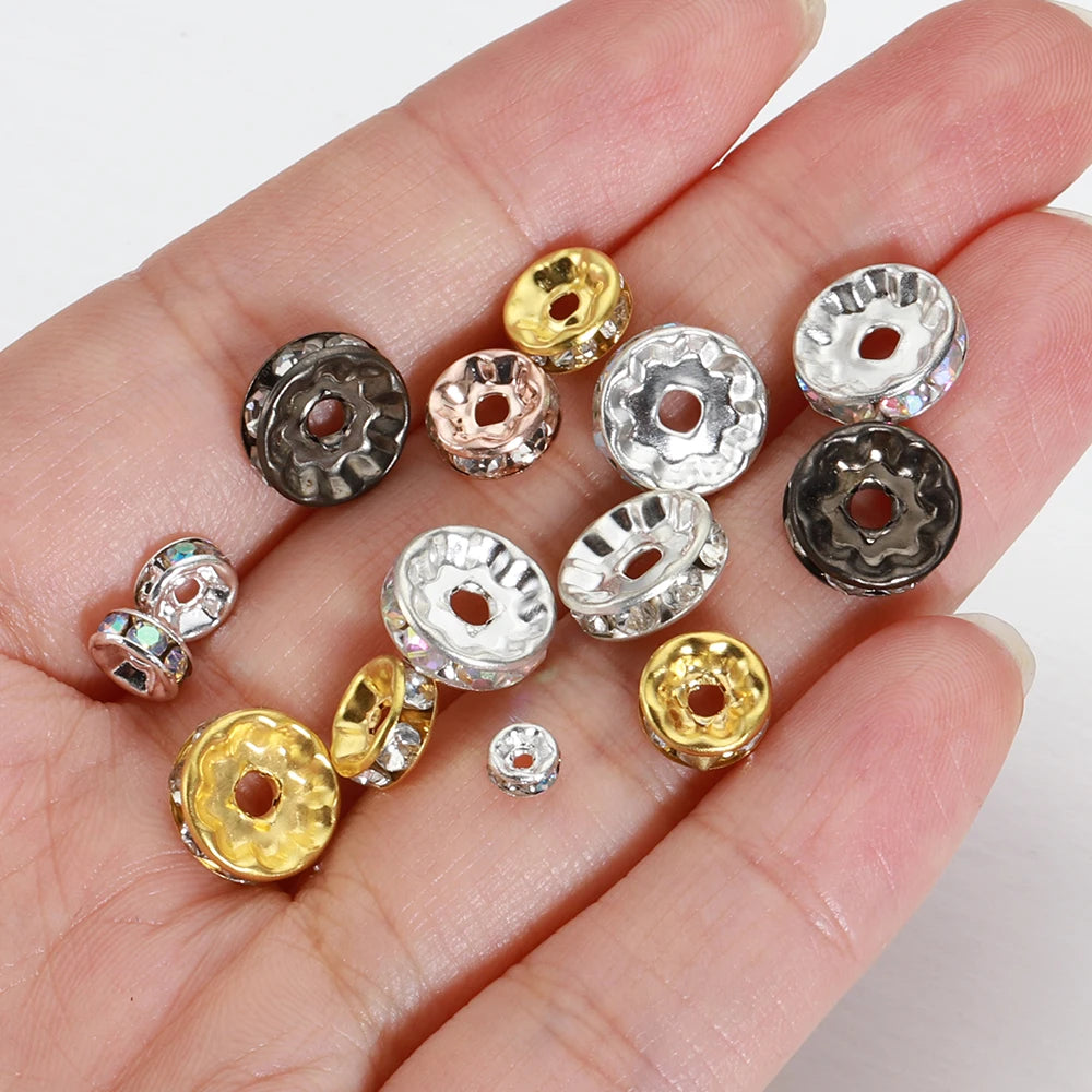 100 Strass-Abstandsperlen für DIY-Schmuck, 4–10 mm-Yabubest - Home & More