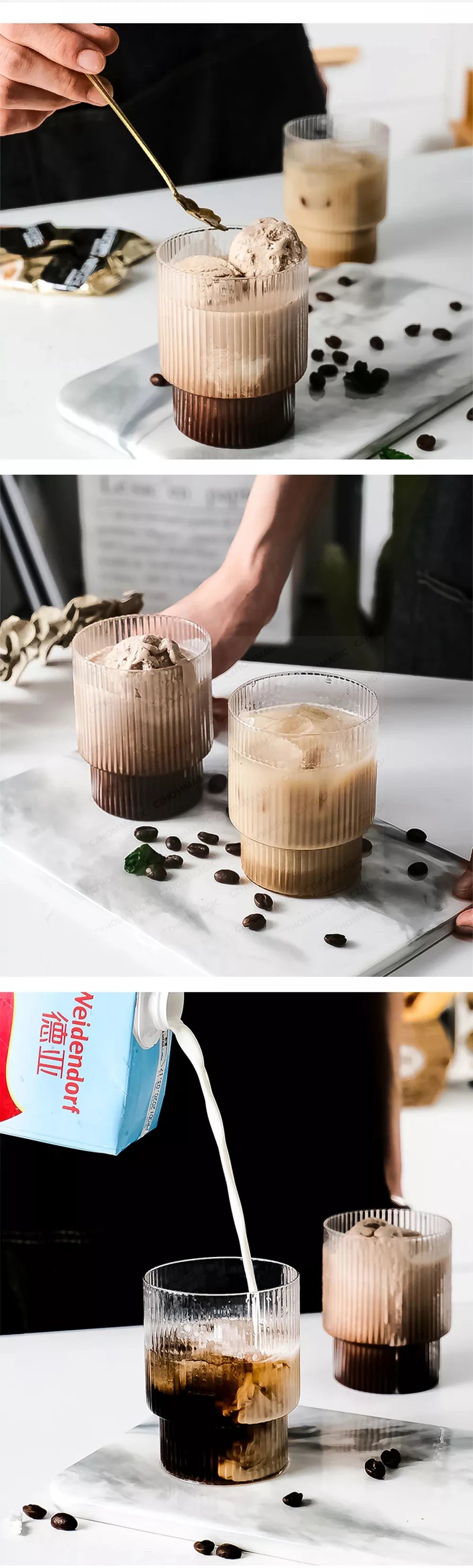 Hitze beständige transparente Kaffeetasse aus Glas für Tee Saft und Milch-Yabubest - Home & More