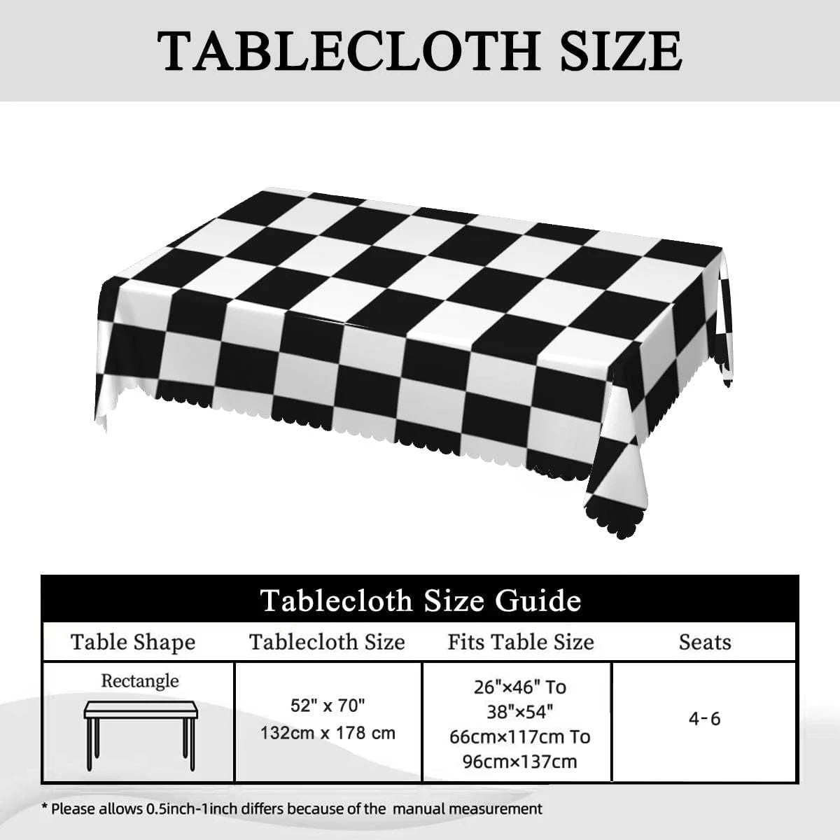 Moderner Tischschutz rechteckig mit Schachbrettmuster