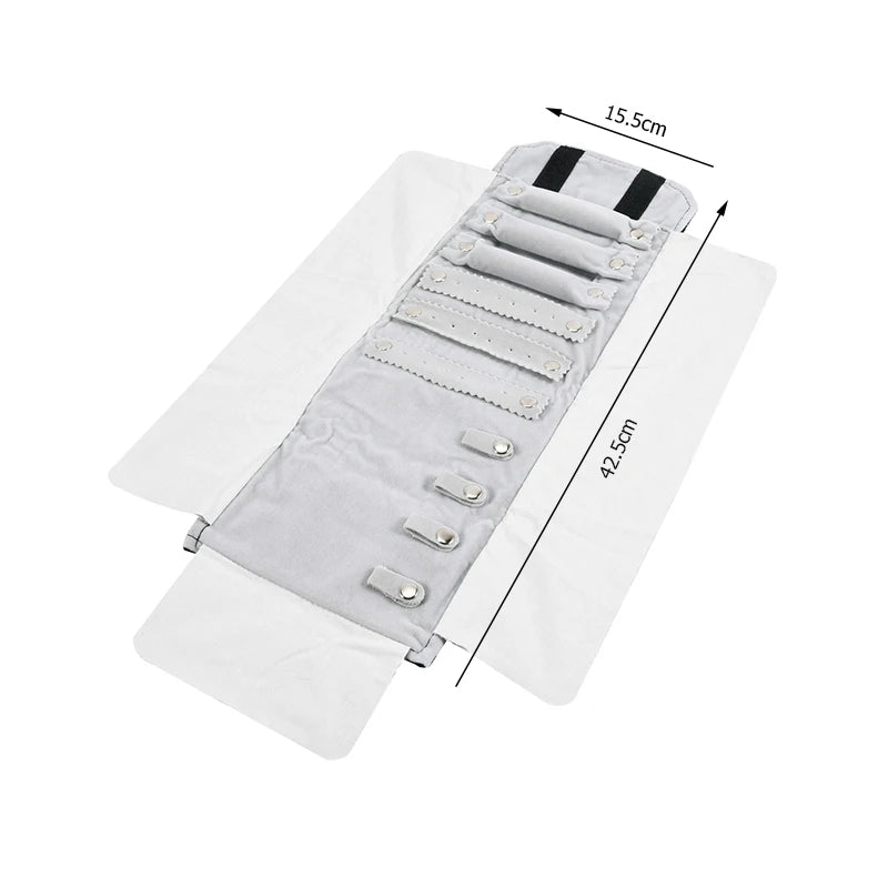Eleganter Reise Schmuck Organizer aus Samt – Aufrollbar & Faltbar