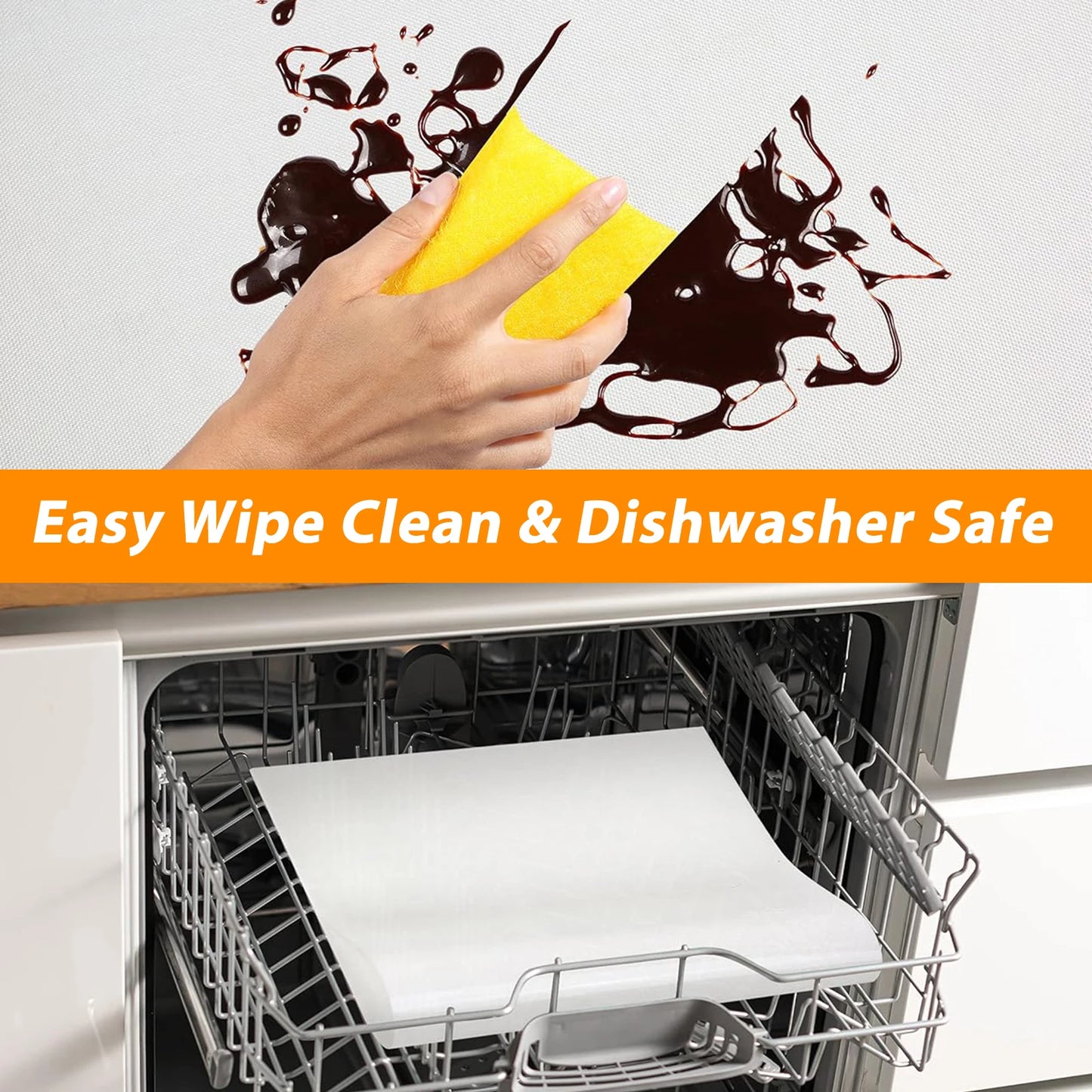 Große hitzebeständige Silikon Backmattenrolle mit Antihaftbeschichtung