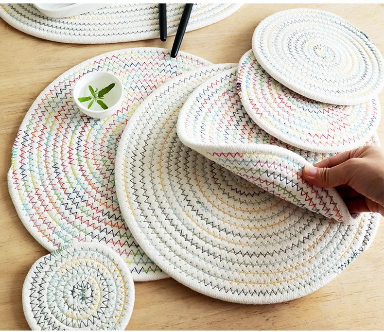 Seil Gewebtes Tischset Baumwolle, Isolierend, fuer Esstisch Kuech