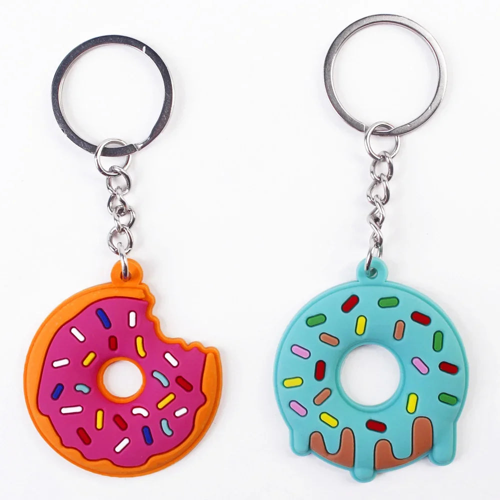 Süßer Donut Schlüsselanhänger aus Metall Cartoon Anhänger Unisex Geschenk