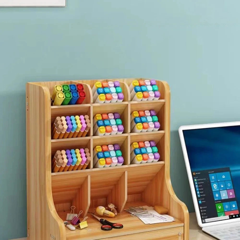 Holz Schreibtisch Organizer mit großer Kapazität für Büro Schule Zuhause