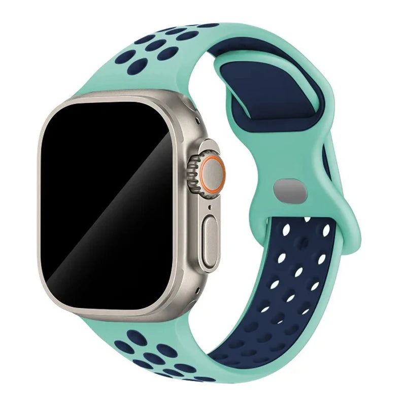 Sportliches Silikonarmband kompatibel mit Smartwatch 38-49 mm Modelle