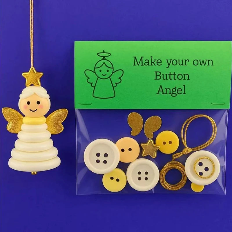DIY Schneemann Button Ornament Kit mit Weihnachtsknopf und Hängedekor
