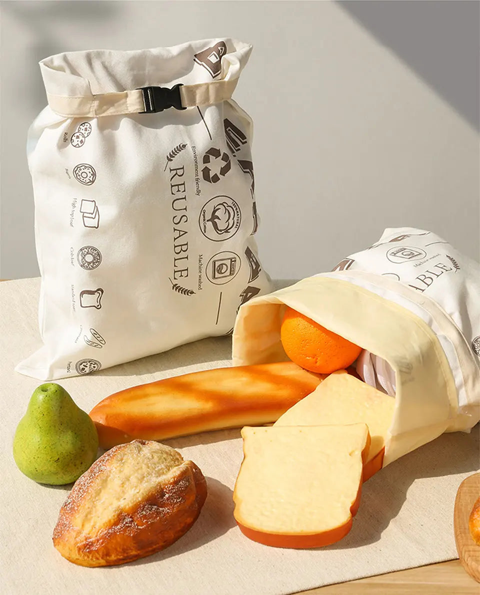 Wiederverwendbare Brotbeutel aus Bienenwachs Baumwolle mit Schnal