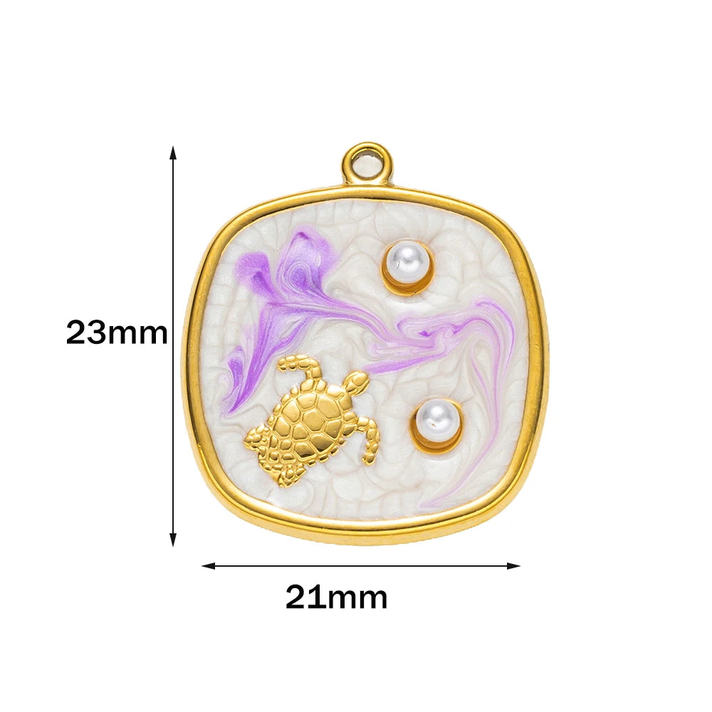 5-teiliges Edelstahl Charms Set Seestern golden für Schmuck DIY