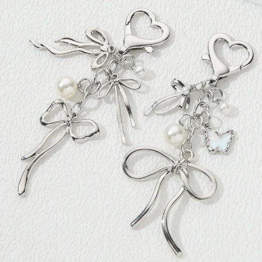 Schmetterling Schlüsselanhänger mit Perle und Emaille für Frauen - Mädchen