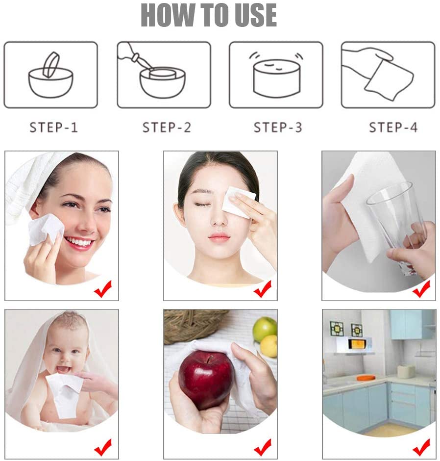 100 Stück komprimierte Einweg Handtücher für unterwegs