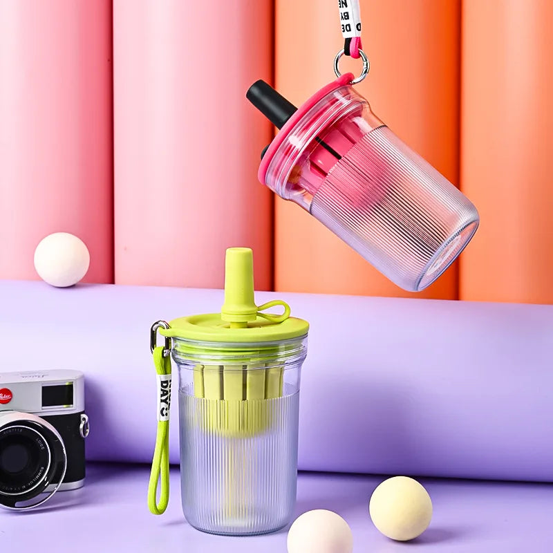 16,3oz Bunte Kunststoff Trinkflasche mit Tee Infuser und Stroh für Outdoor