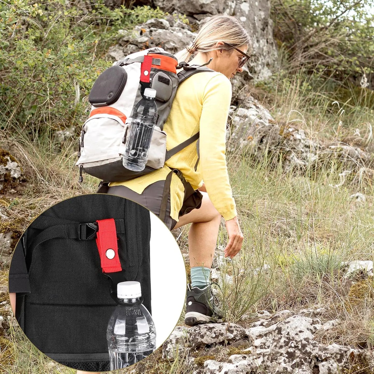 Robuster Nylon-Wasserflaschenhalter mit Clip – Praktisch für Outdoor - Reisen