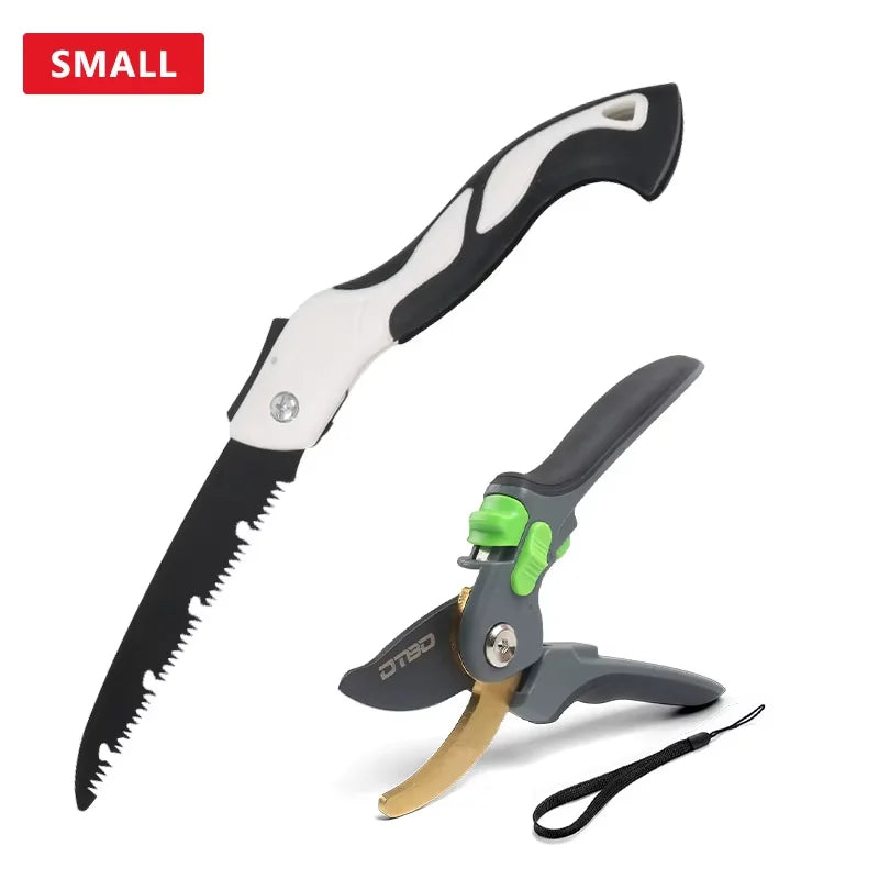 Gartenschere Set mit Edelstahlklingen und klappbarem Design