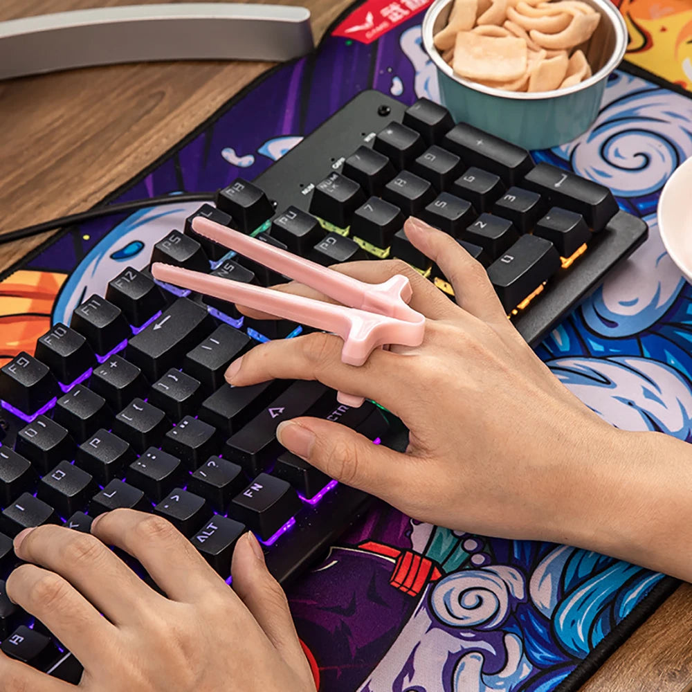 Praktische Finger Essstäbchen Halter für Snacks Gaming Training