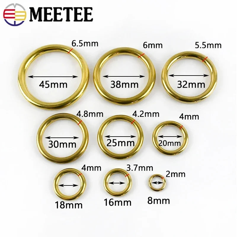O-Ring Messing Rund nahtlose Ringschnallen 2 5 10 Stück für Gurtband