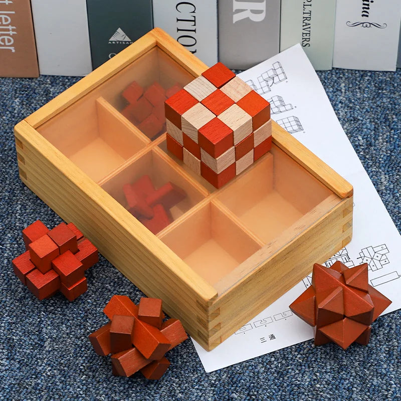 Holz IQ Puzzle Kong Ming Lock Lernspiel für Kinder und Erwachsene