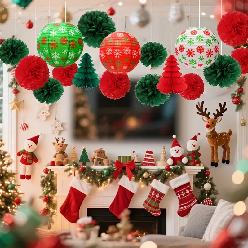 Festliches 15-teiliges Weihnachtsdekorationsset für Feiern