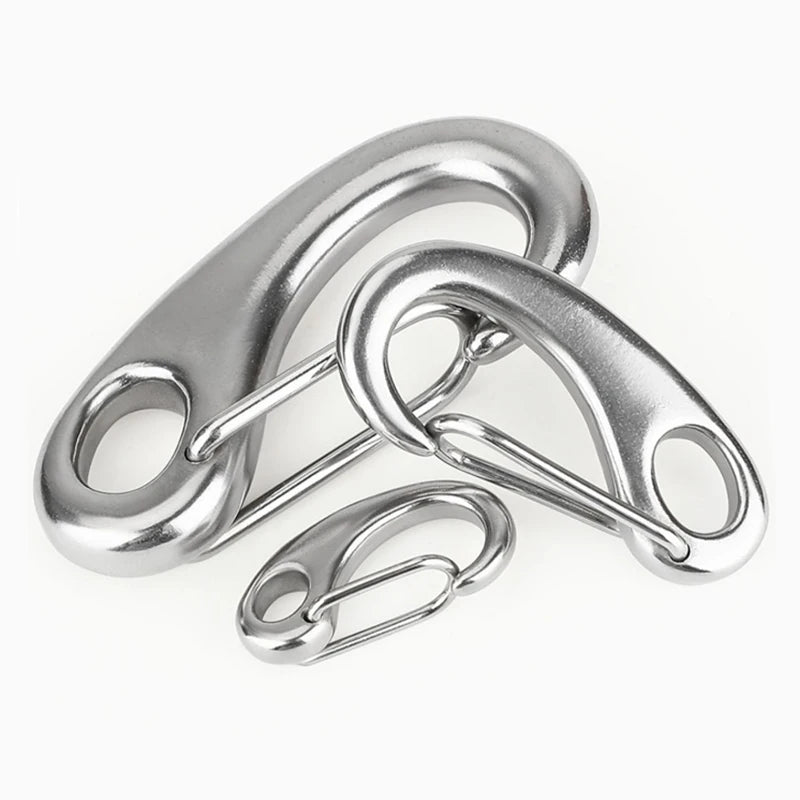 Multifunktionaler Edelstahl Karabinerhaken in Eiform für Outdoor und Camping