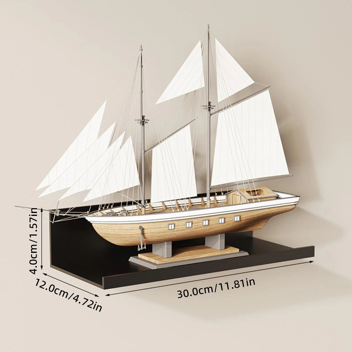 Platzsparendes schwebendes Wandregal aus Aluminiumlegierung