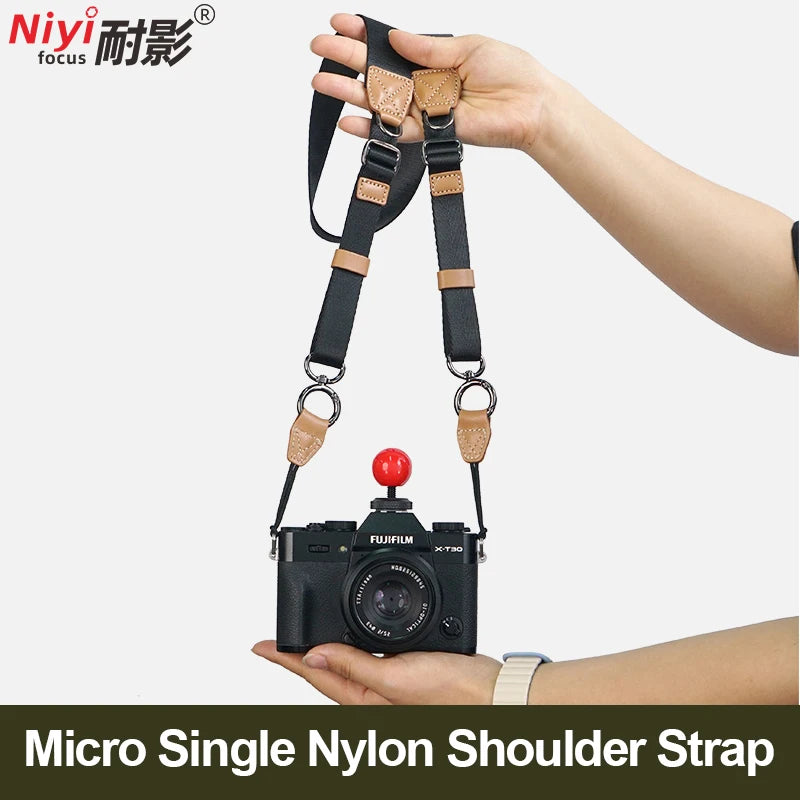 Nylon Kameragurt Schultergurt verstellbar Schnellverschluss Systemkamera
