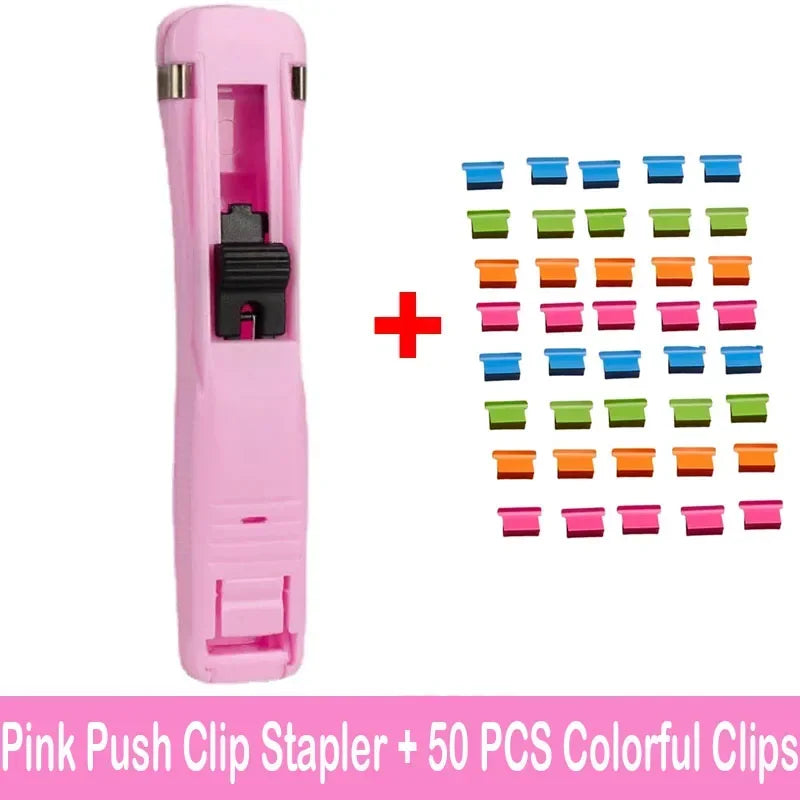 Push-Clip Hefter klammerlos für Dokumente & Notizen - Büro Schule Organizer