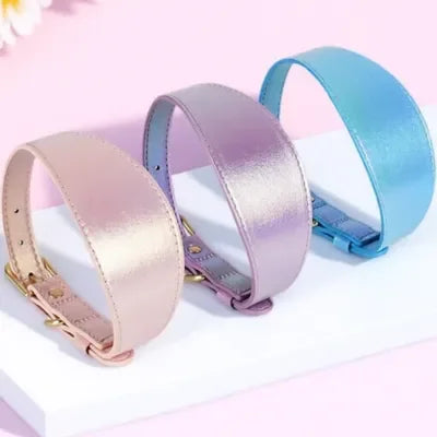 Verstellbares PU Hundehalsband mit reflektierendem weichem Leder für kleine Hunde